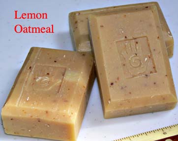 Bars of Lemon Oatmeal Soap, Handmade with Organic ingredients